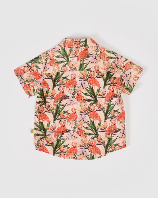 Goldie + Ace - Holiday Linen Shirt (Flamingo Pink)