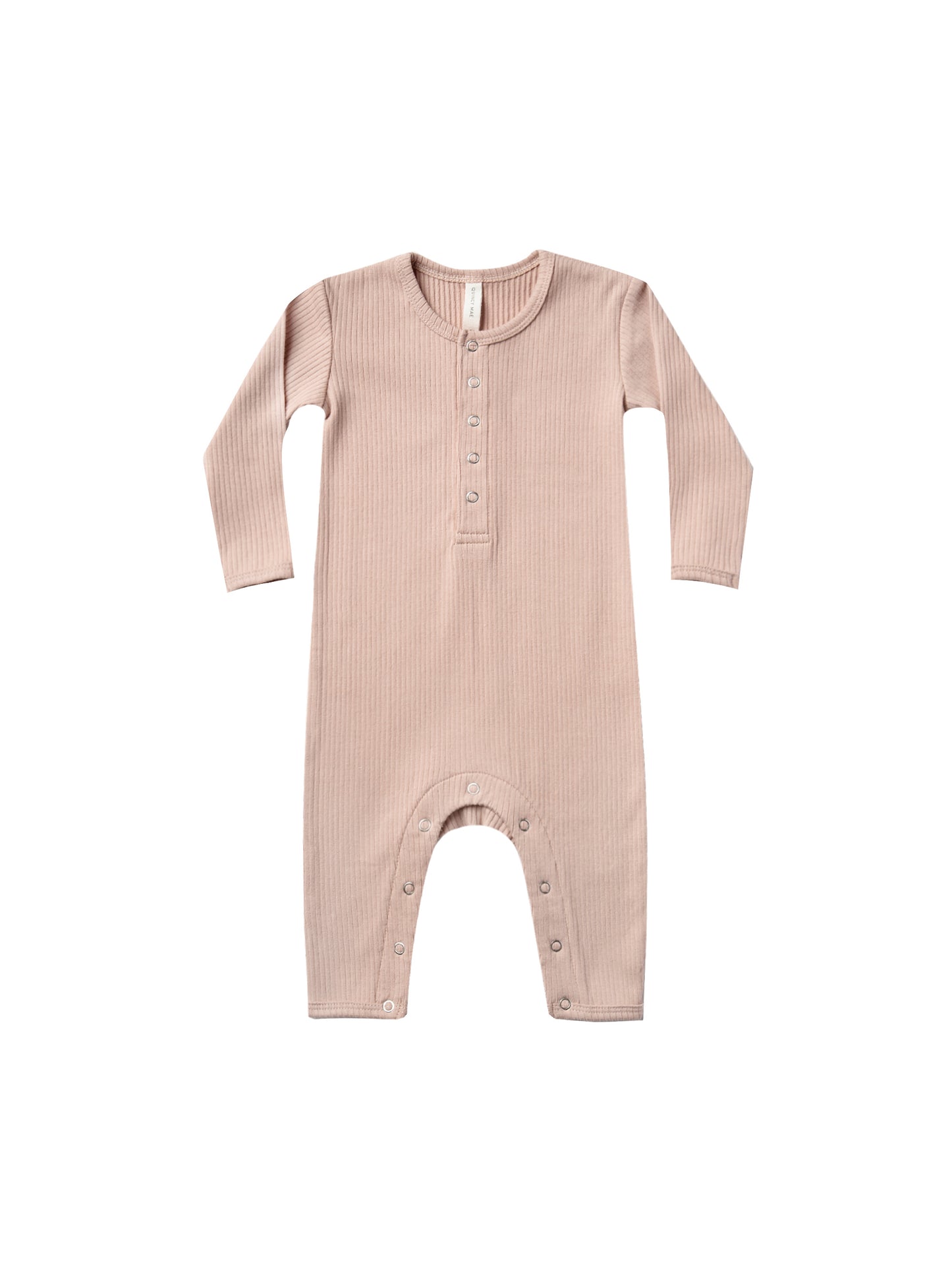 Quincy Mae Ribbed Baby Jumpsuit - Petal