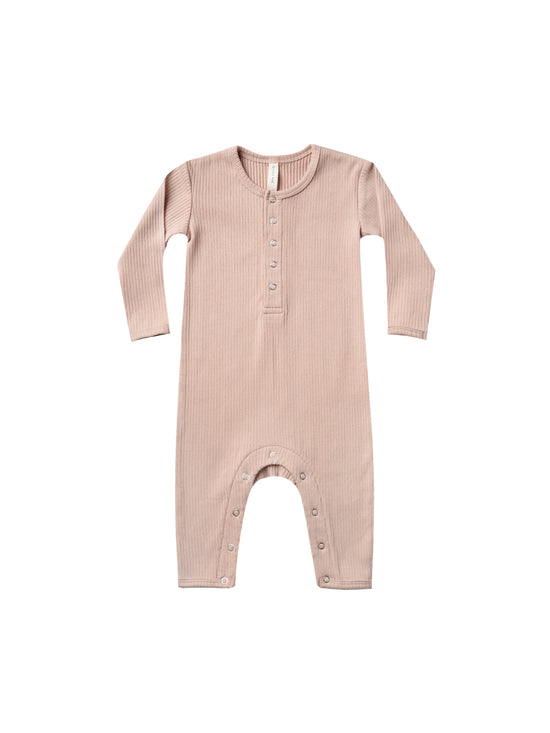 Quincy Mae Ribbed Baby Jumpsuit - Petal