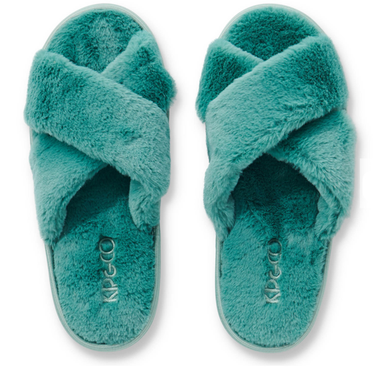 Load image into Gallery viewer, Kip &amp;amp; Co - Jade Green Adult Slippers
