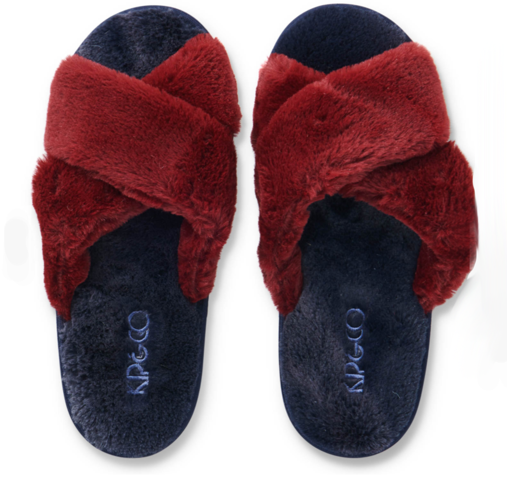 Load image into Gallery viewer, Kip &amp;amp; Co - Midnight Merlot Adult Slippers
