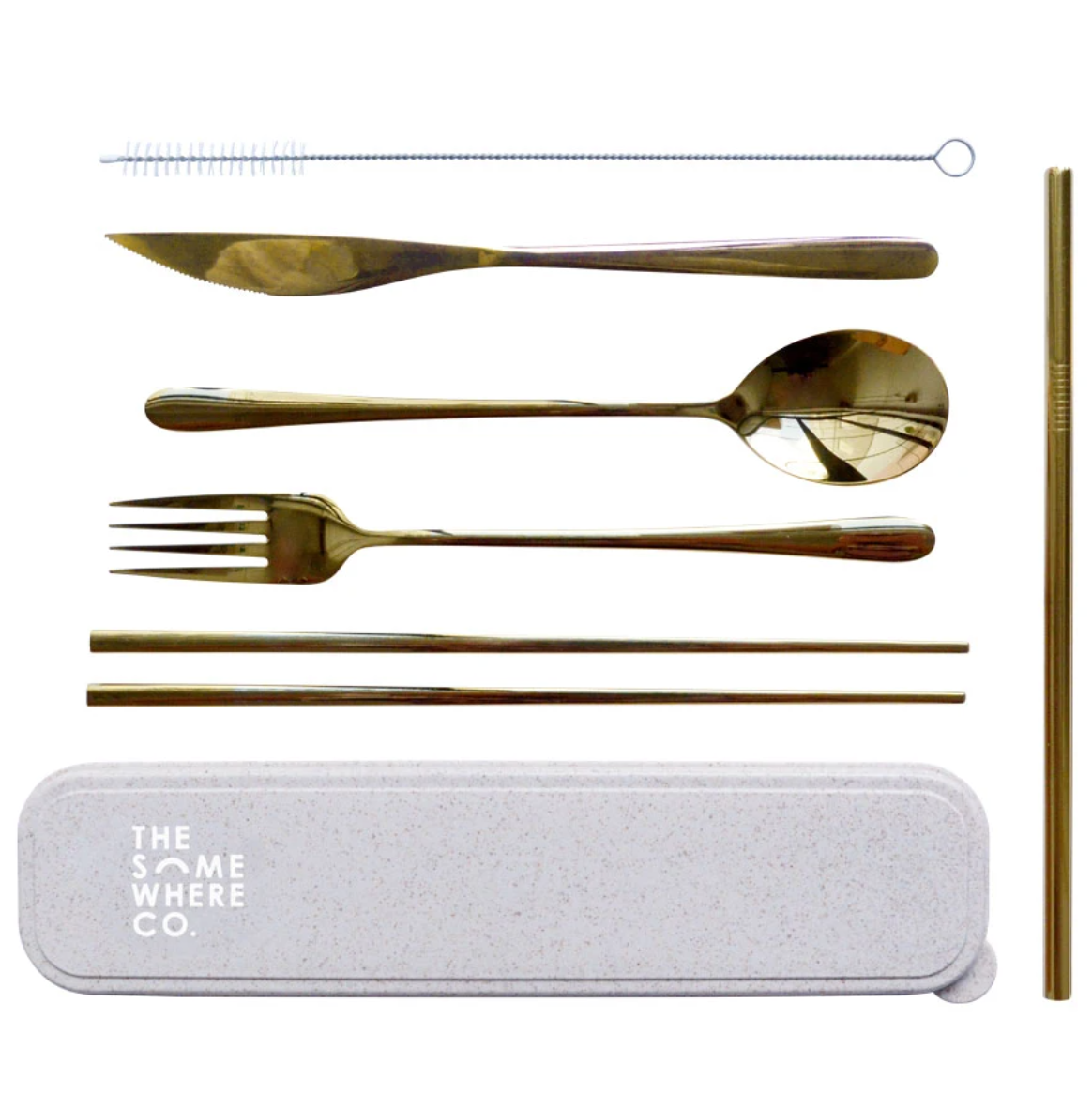 Load image into Gallery viewer, The Somewhere Co. - Take Me Away Cutlery Kit (Gold)
