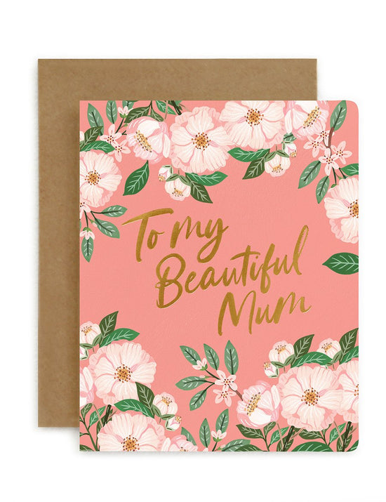 Bespoke Letterpress Camellias 'To My Beautiful Mum'