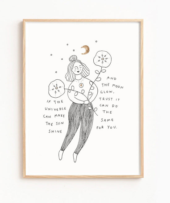Musings from the Moon- Universe A4 Print With Gold Leaf Detail