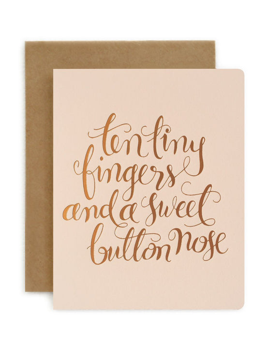 Load image into Gallery viewer, Bespoke Letterpress- &amp;#39;Ten Tiny Fingers&amp;#39; Card -Blush

