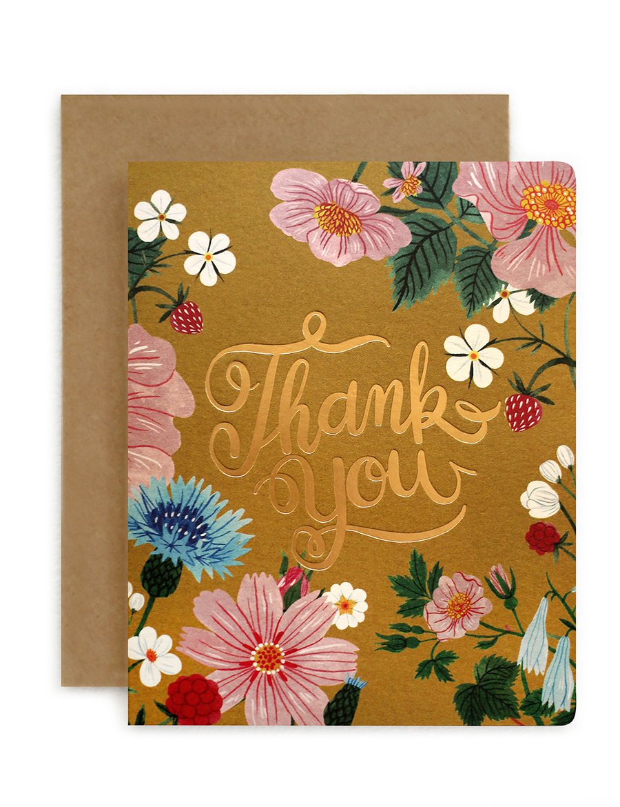 Load image into Gallery viewer, Letterpress Folk &amp;#39;Thank You&amp;#39; Card
