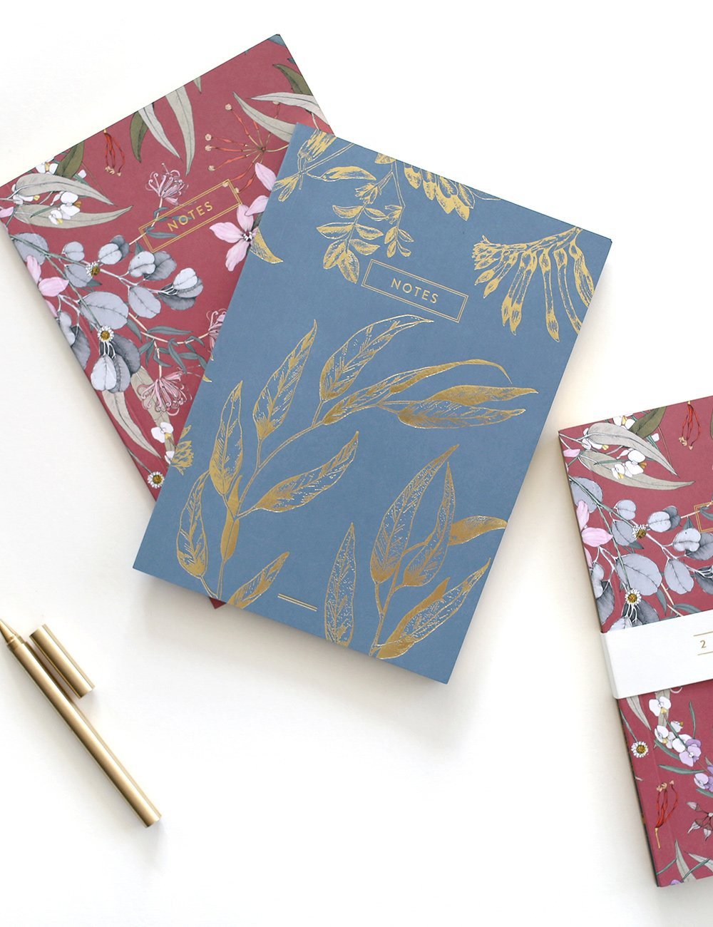 Bespoke Letterpress- 2 Pack Notebooks- Bush Blossom