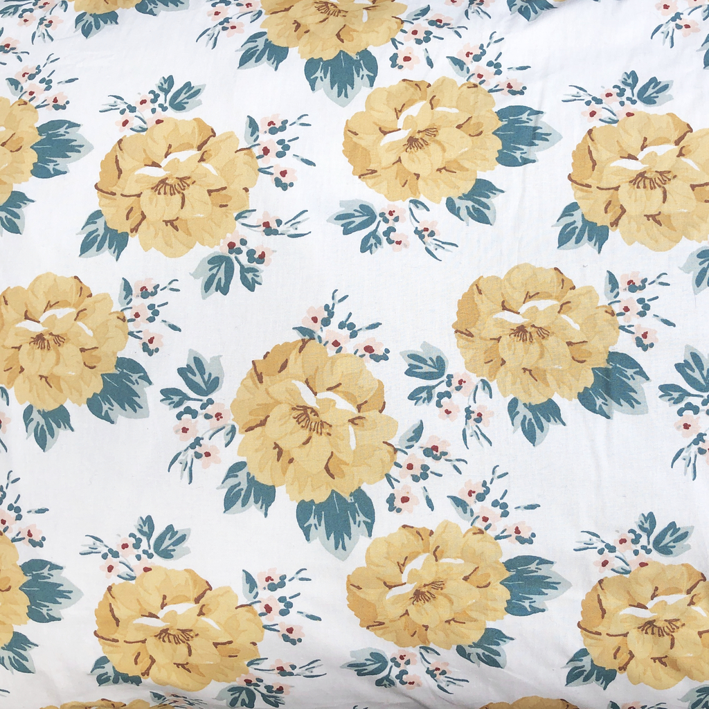 Load image into Gallery viewer, Miann &amp;amp; Co - Mustard Floral Fitted Cot Sheet
