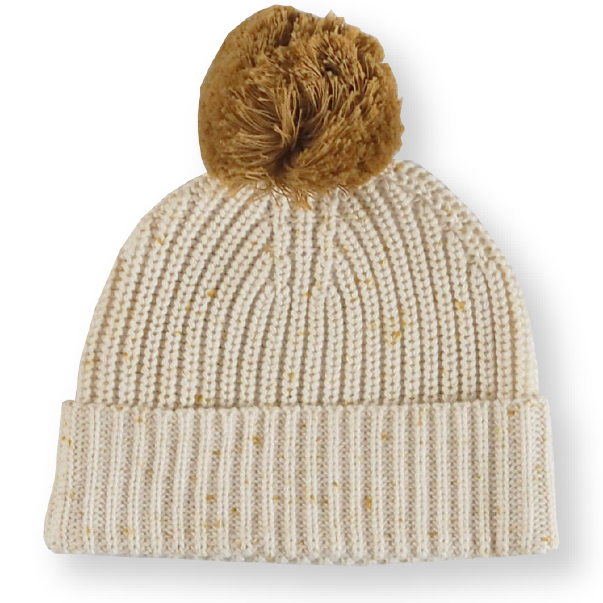 Grown Speckle Ribbed Beanie - Golden Speckle