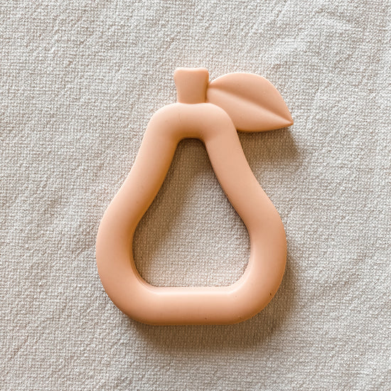 Load image into Gallery viewer, My Little Giggles - Silicone Pear Teether (Peach)
