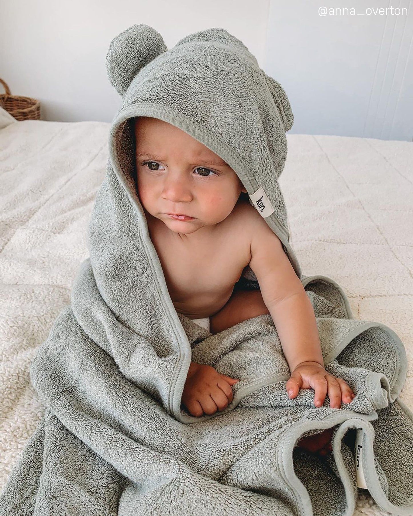 Kiin - Baby Hooded Towel (Sage)