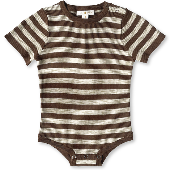 Load image into Gallery viewer, Grown - Knitted Tee Bodysuit (Chocolate &amp;amp; Latte)
