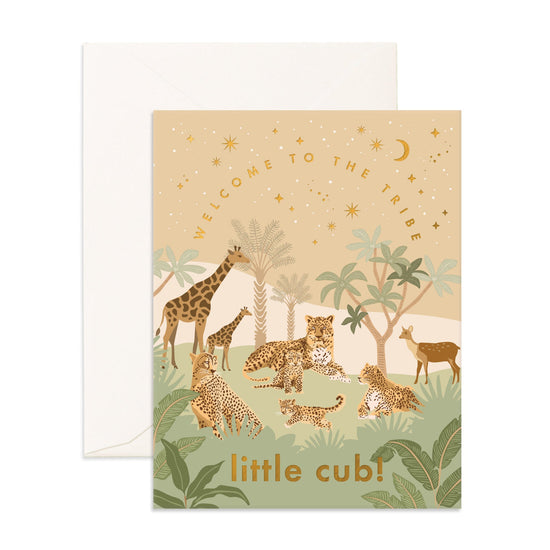 Load image into Gallery viewer, Fox &amp;amp; Fallow -  Welcome Little Cub Greeting Card
