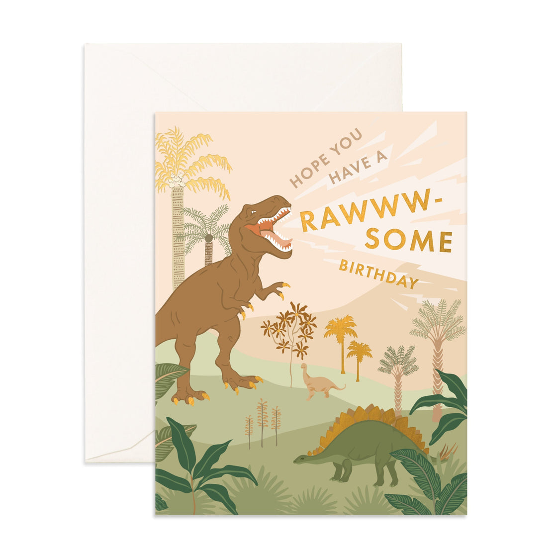 Fox & Fallow - Rawww-some Birthday Dinos Greeting Card
