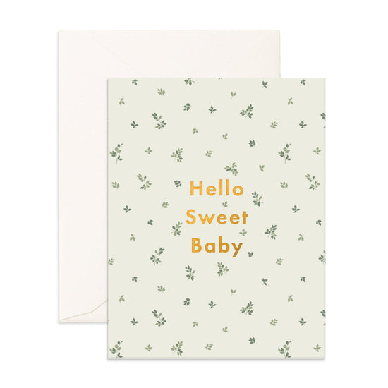 Fox & Fallow - Hello Sweet Baby Broderie Greeting Card