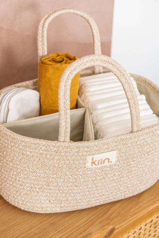 Load image into Gallery viewer, Kiin  Cotton Rope Nappy Caddy Organiser
