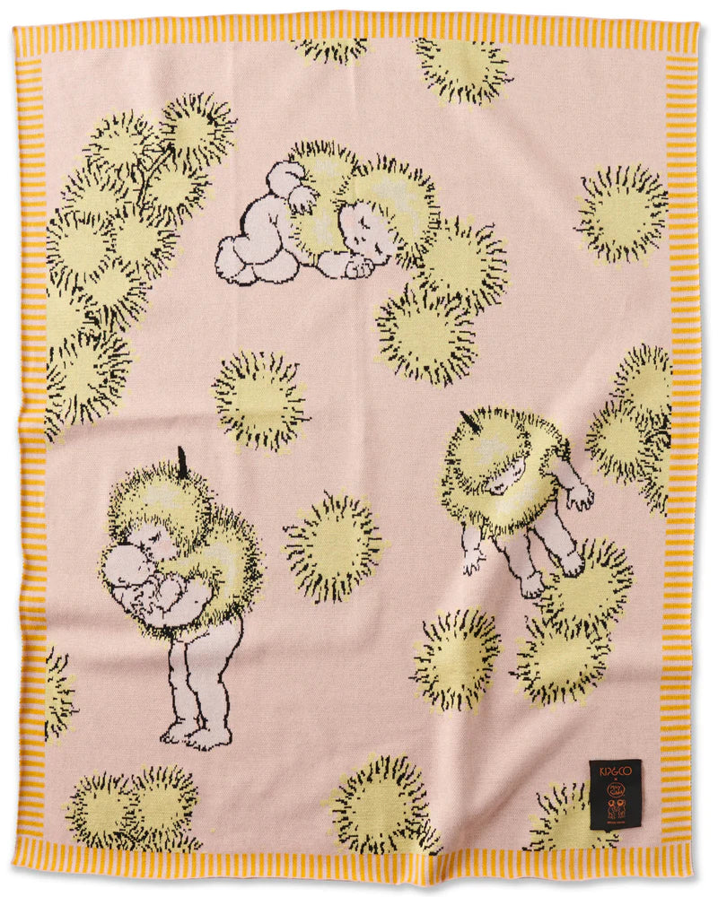 Kip & Co x May Gibbs - Cotton Knitted Blanket (Wattle Baby Pink)