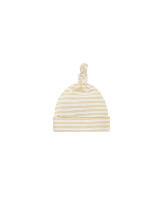 Quincy Mae - Knotted Baby Hat (Yellow Stripe)