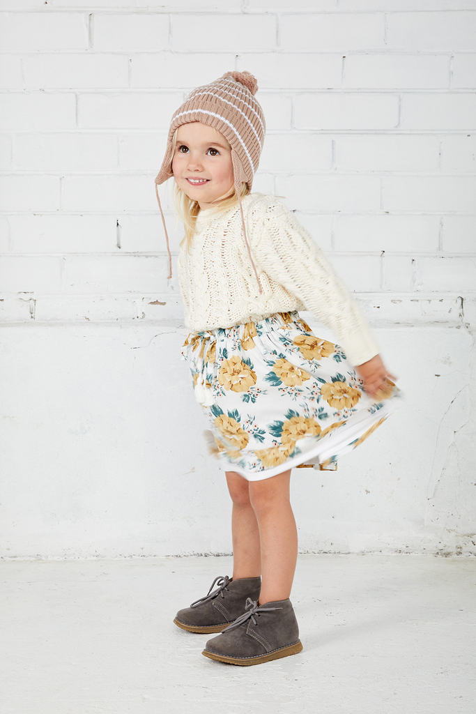Miann & Co - Mustard Floral Skirt